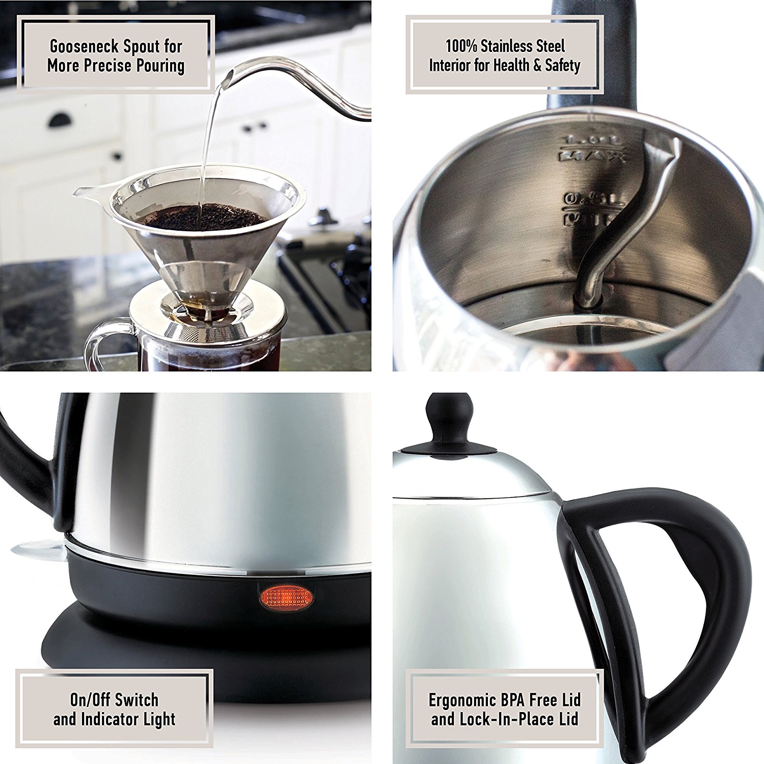 6 Safest Electric Tea Kettles Without Plastic with Reviews