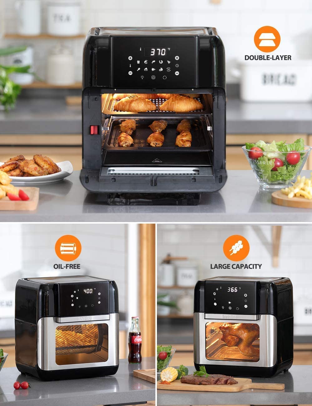 5 Best Air Fryers with Large Capacity Table ]